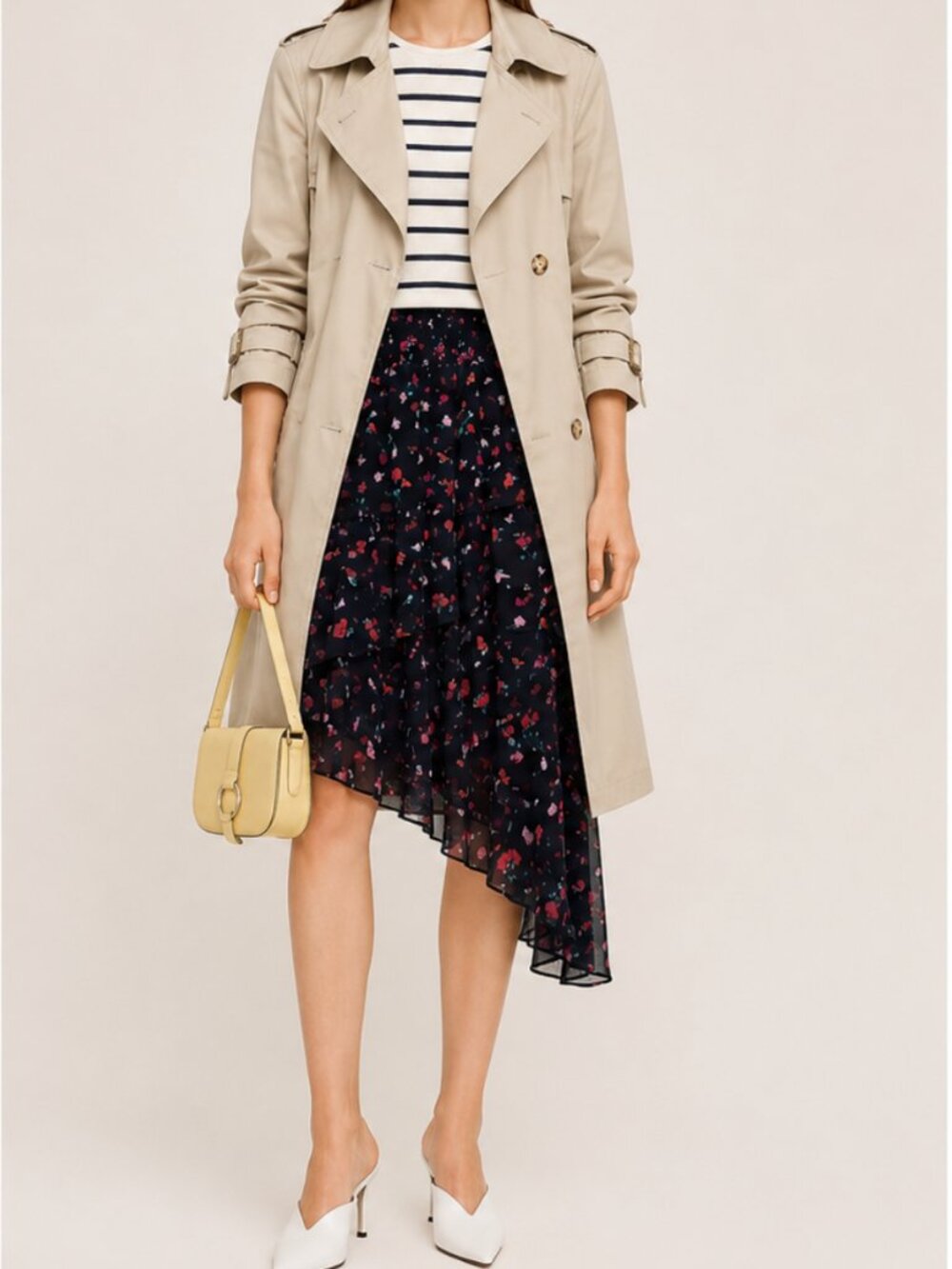 NWT Joie Gorowen Asymmetric Skirt S Black